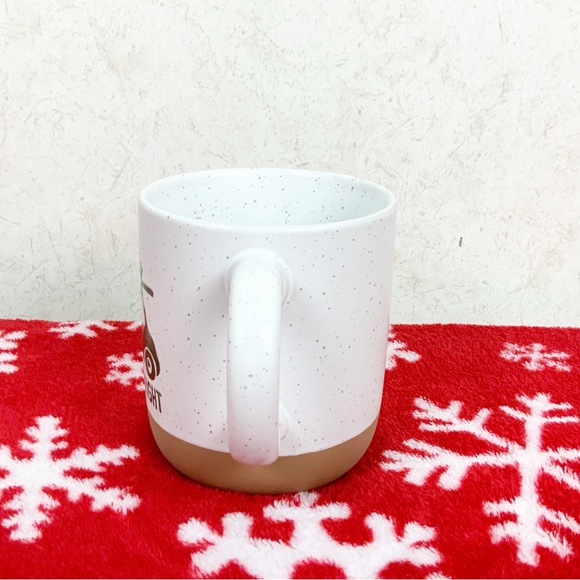 Merry And Bright Speckled Christmas Coffee Mug 17 Oz Car Tree Terra Cotta Bottom - Picture 4 of 6